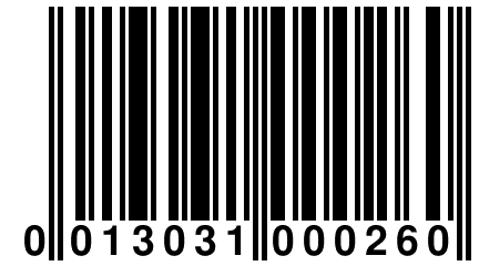 0 013031 000260