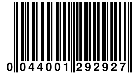 0 044001 292927