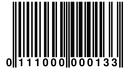 0 111000 000133