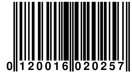 0 120016 020257