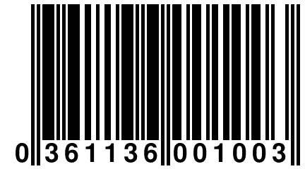 0 361136 001003