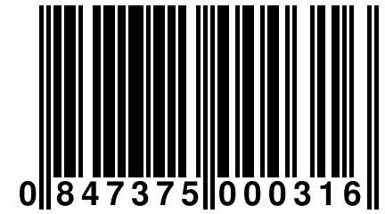 0 847375 000316