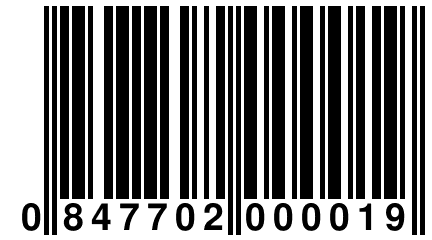 0 847702 000019